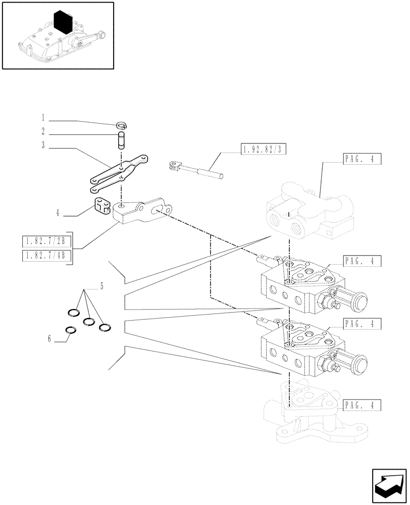 Схема запчастей Case IH JX1060C - (1.82.7/04[05]) - (VAR.027) 2 REMOTE VALVES FOR MID-MOUNT AND MDC - REMOTE VALVES - RINGS - D5484 (07) - HYDRAULIC SYSTEM