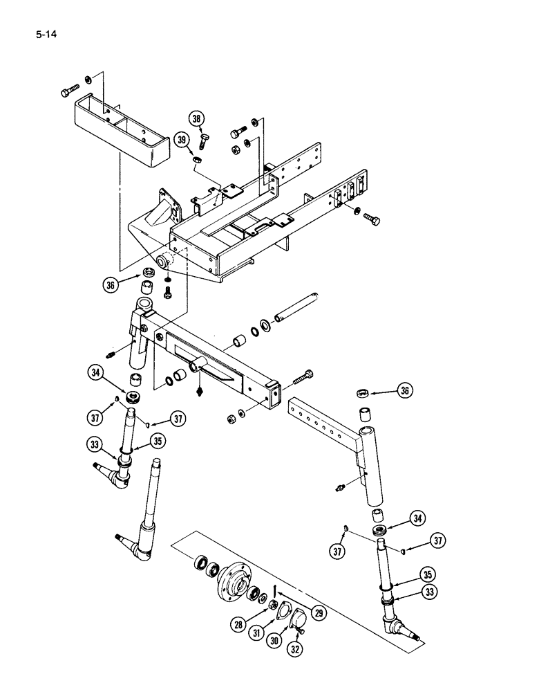 Схема запчастей Case IH 265 - (5-14) - ADJUSTABLE FRONT AXLE (05) - STEERING