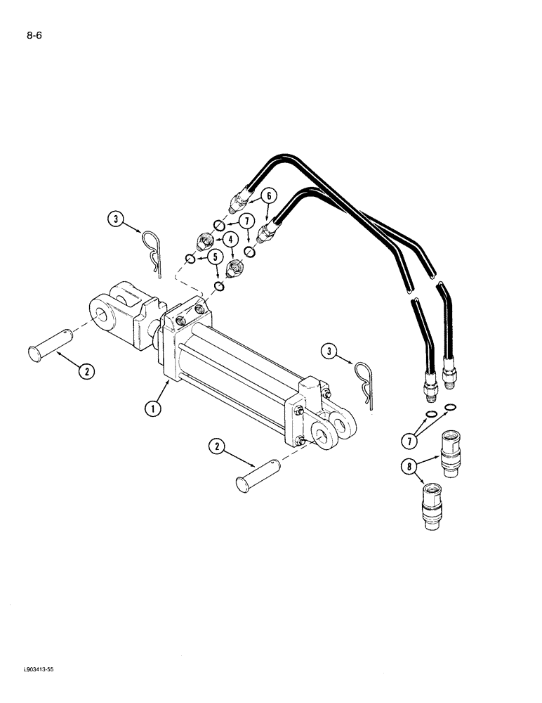 Схема запчастей Case IH 730 - (8-6) - HYDRAULIC EQUIPMENT, WIDTH ADJUSTING 