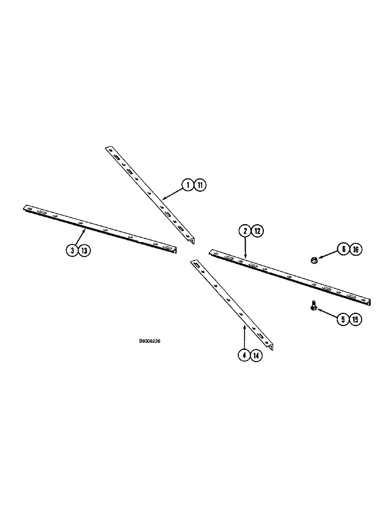 Схема запчастей Case IH 3900 - (9-30) - MAIN GANG SCRAPER SUPPORTS, 7-1/2 INCH SPACING / 9 INCH SPACING (09) - CHASSIS/ATTACHMENTS