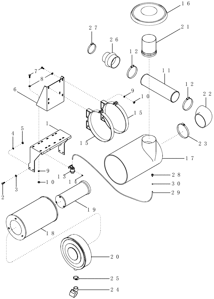 Схема запчастей Case IH PX240 - (02-03) - AIR CLEANER AND MOUNTING (02) - ENGINE