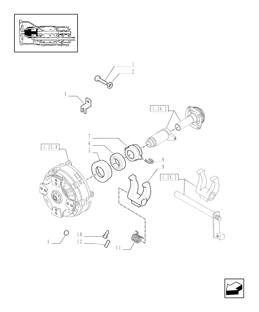 Схема запчастей Case IH JX1085C - (1.26.5) - PTO ENGAGEMENT CLUTCH (03) - TRANSMISSION