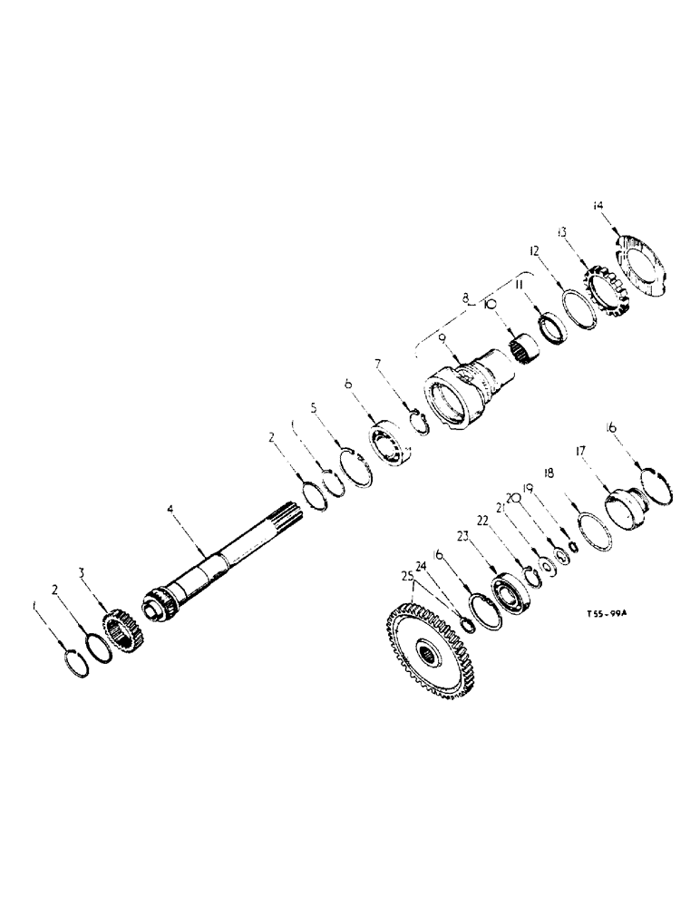 Схема запчастей Case IH 434 - (6-052) - P.T.O. DRIVING SHAFT AND GEARS, 1,000 R.P.M. - ATTACHMENTS (06) - POWER TRAIN