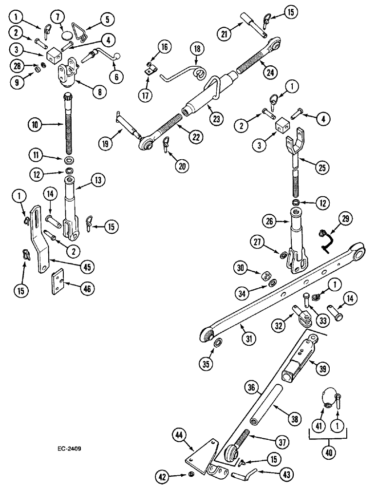 Схема запчастей Case IH 833 - (9-586) - THREE-POINT-LINKAGE (09) - CHASSIS/ATTACHMENTS