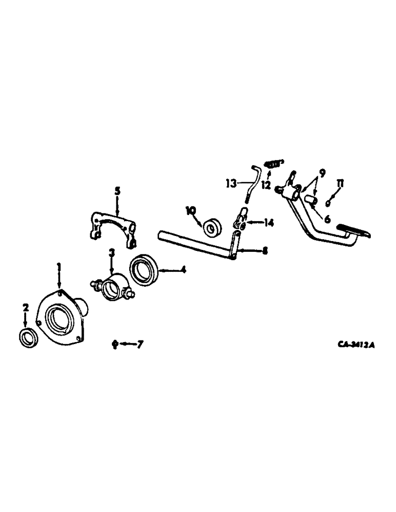 Схема запчастей Case IH 454 - (07-16) - DRIVE TRAIN, CLUTCH CONTROLS (04) - Drive Train