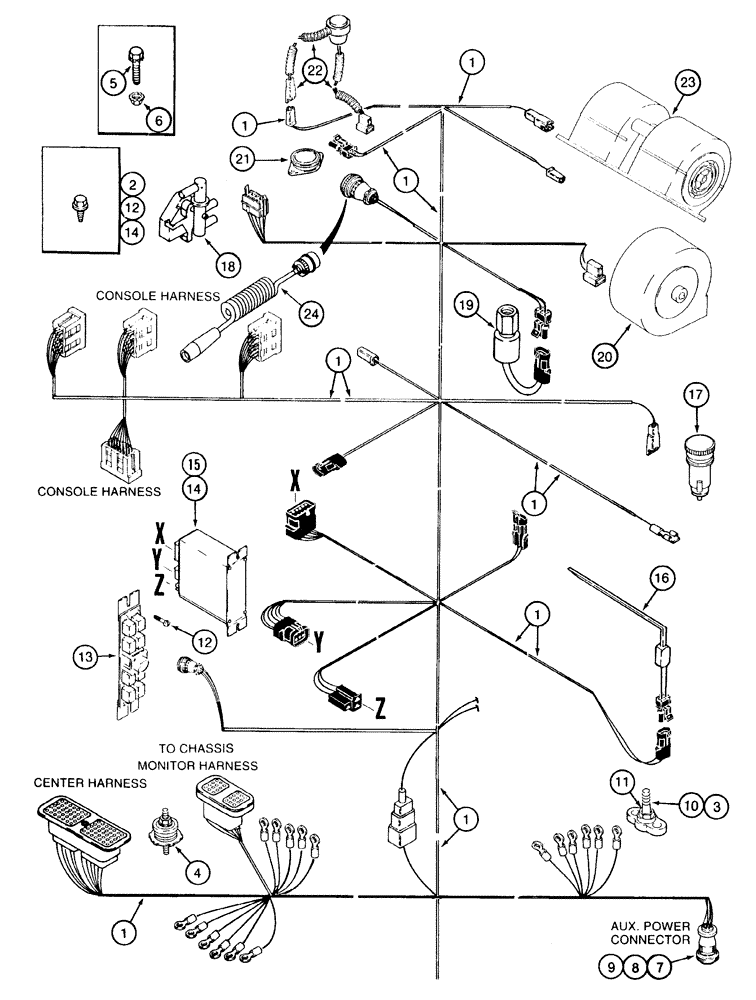 Схема запчастей Case IH 2155 - (4-10) - CAB HARNESS, LOWER REAR (06) - ELECTRICAL SYSTEMS