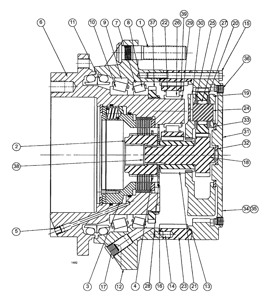Схема запчастей Case IH SPX3200B - (081) - HUB ASSEMBLY 22:1, 27:1 (29) - HYDROSTATIC DRIVE
