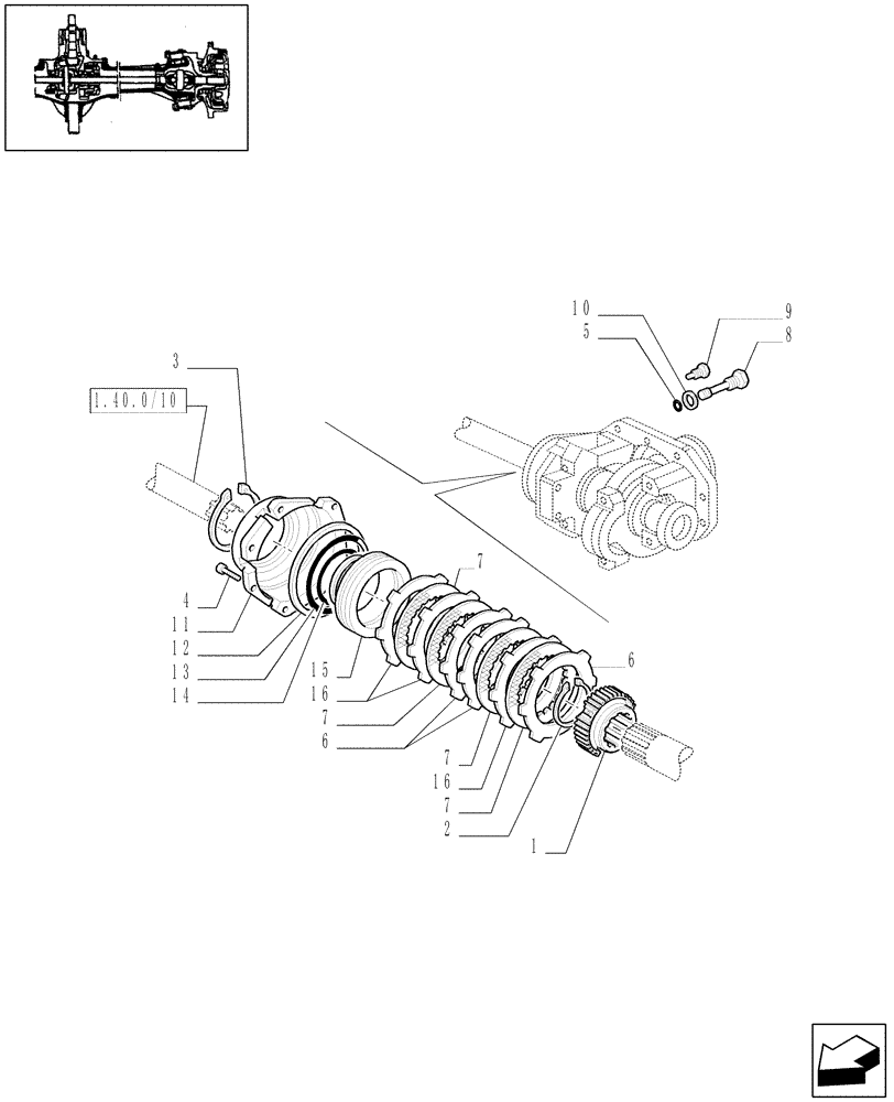 Схема запчастей Case IH JX80 - (1.40.4/09) - (VAR.540) CLASS 2 FRONT AXLE WITH 2ND STEERING CYLYNDER (4OKHPH) - FRONT BRAKE - DISCS (04) - FRONT AXLE & STEERING