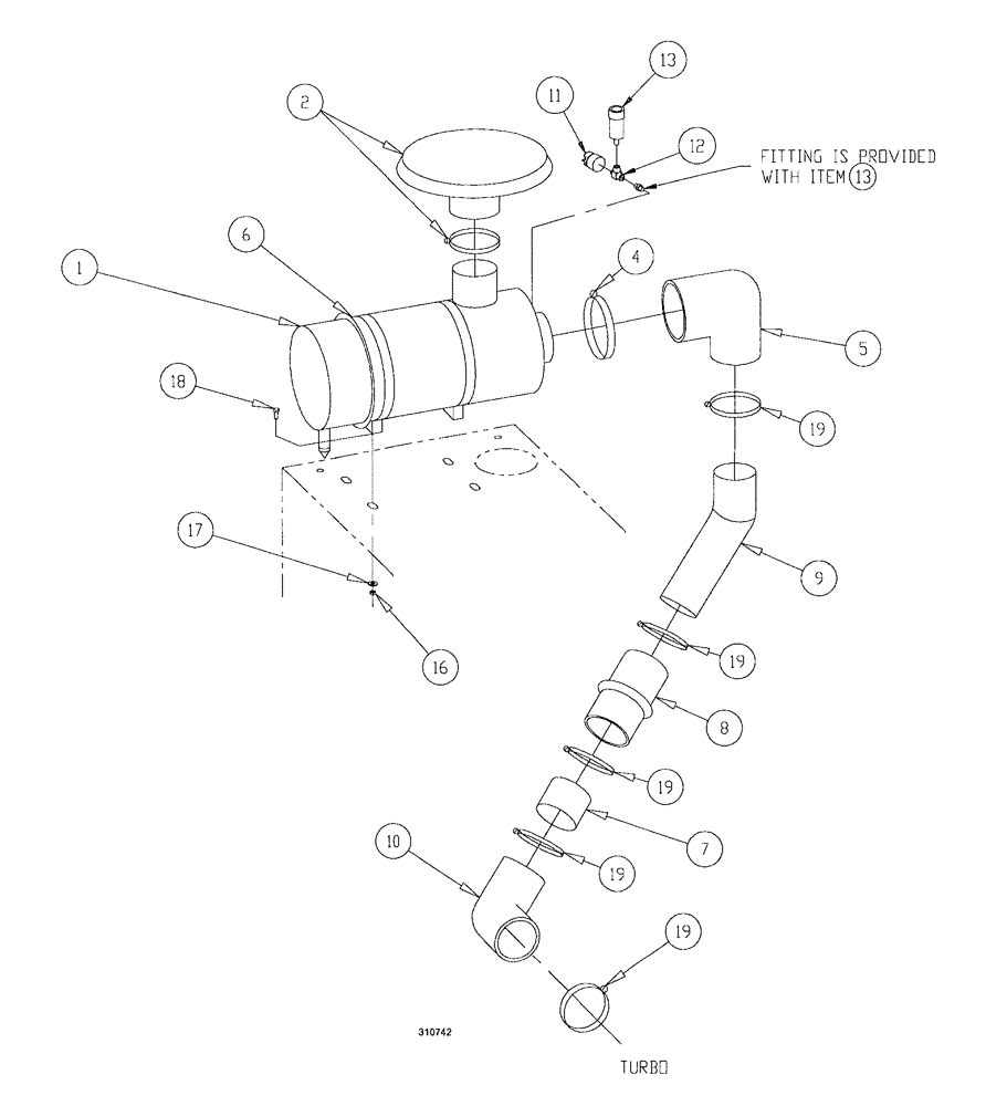 Схема запчастей Case IH SPX3200B - (044) - AIR CLEANER PACKAGE (10) - ENGINE