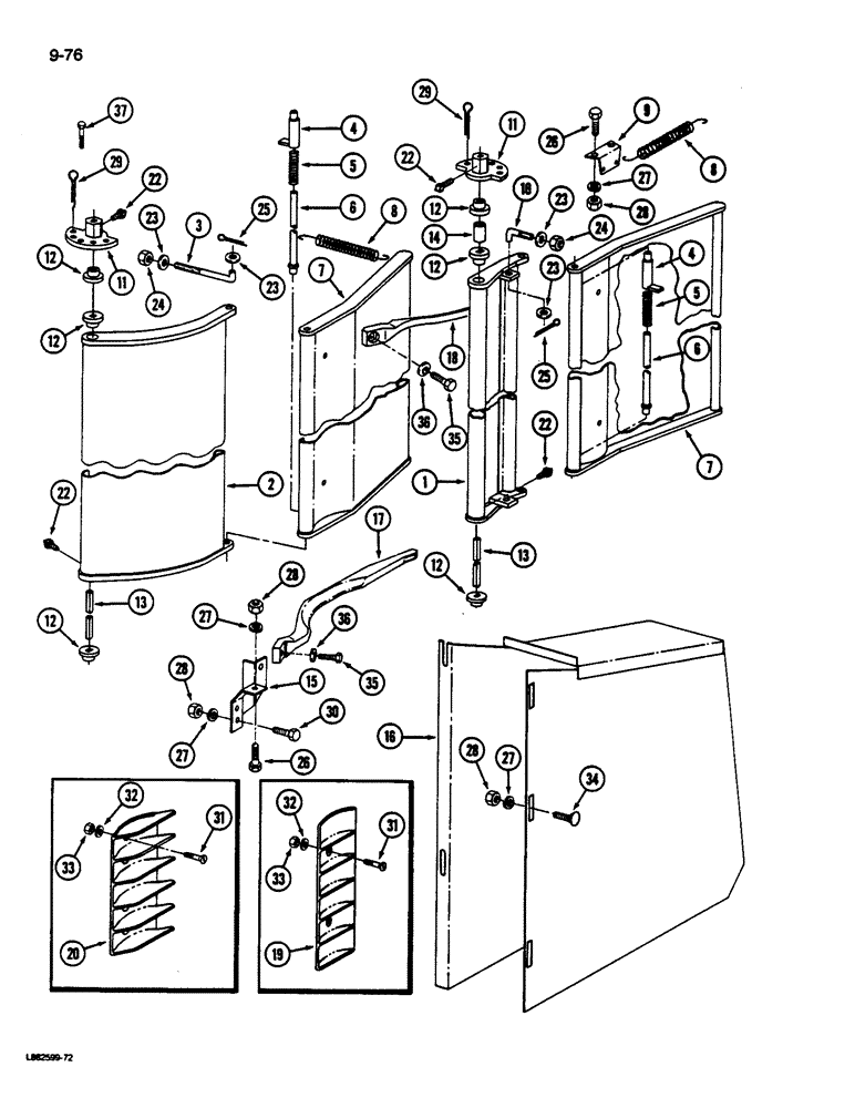 Схема запчастей Case IH 1822 - (9-076) - PLANT COMPRESSOR (13) - PICKING SYSTEM