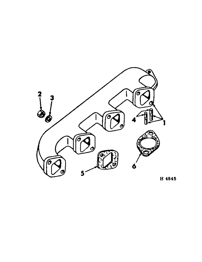 Схема запчастей Case IH 275 - (D-33[A]) - D206 DIESEL ENGINE, EXHAUST MANIFOLD (01) - ENGINE