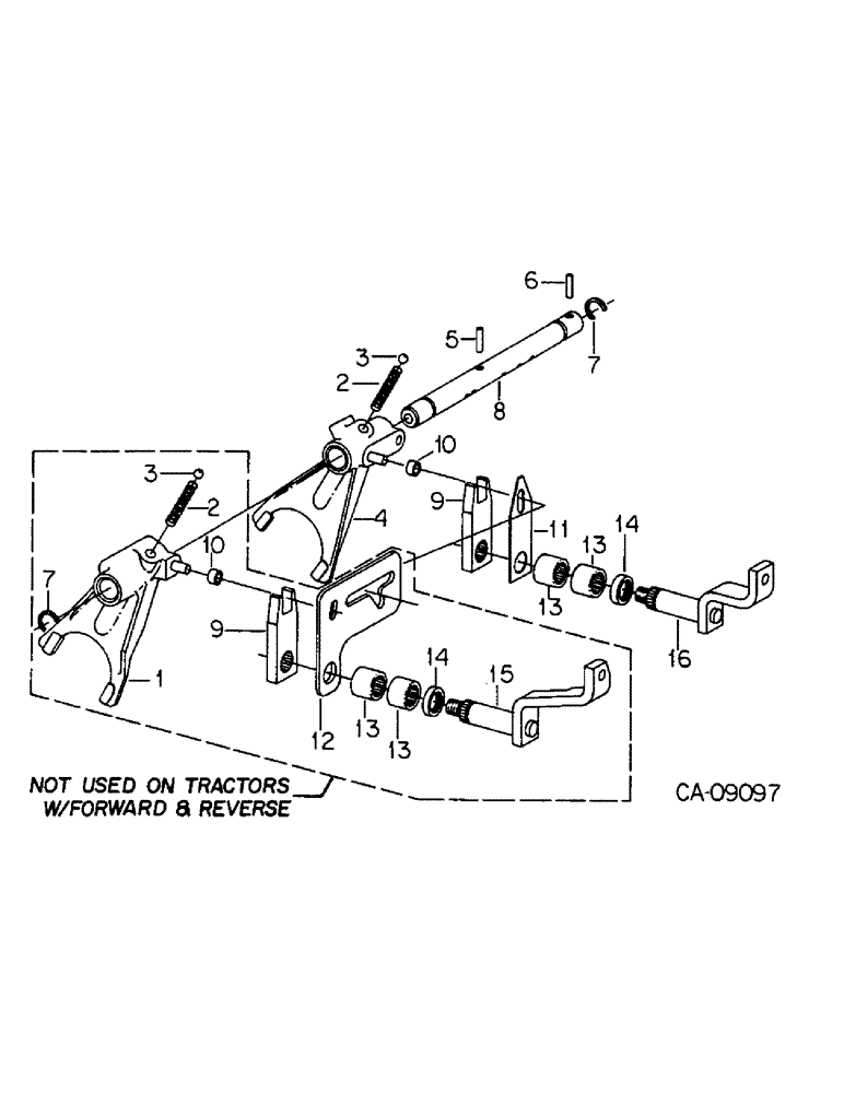 Схема запчастей Case IH 584 - (07-32) - GEAR SHIFT MECHANISM, RANGE TRANSMISSION, H PATTERN SHIFT, TRACTORS W/S/N 10179 & ABOVE (04) - Drive Train