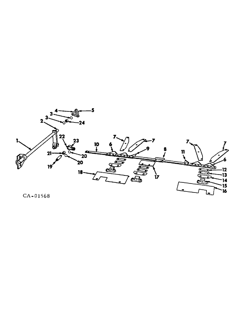 Схема запчастей Case IH 650 - (E-103) - WIDE-NARROW ROW, ROW-CROP UNIT - KNIFE DRIVE (58) - ATTACHMENTS/HEADERS