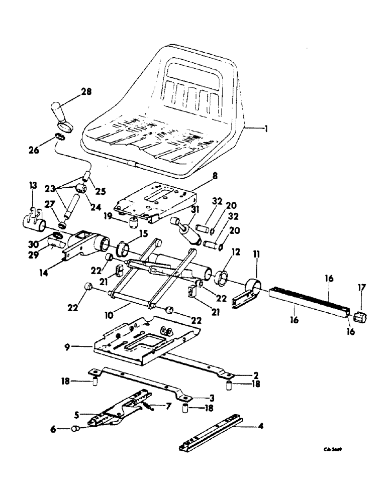 Схема запчастей Case IH 454 - (13-07) - SUPERSTRUCTURE, SUSPENSION SEAT (05) - SUPERSTRUCTURE