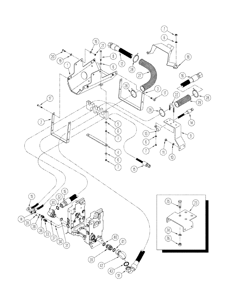 Схема запчастей Case IH STX375 - (08-26) - HYDRAULIC REMOTE HOSES ELECTRONIC REMOTE (08) - HYDRAULICS