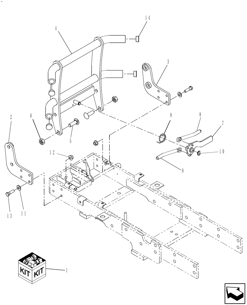 Схема запчастей Case IH FARMALL 35B - (88.100.09) - DIA KIT, GRILLE GUARD KIT - 719849216 (88) - ACCESSORIES