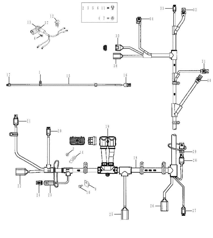 Схема запчастей Case IH MAGNUM 245 - (04-05) - HARNESS, ENGINE CONTROL MODULE (04) - ELECTRICAL SYSTEMS