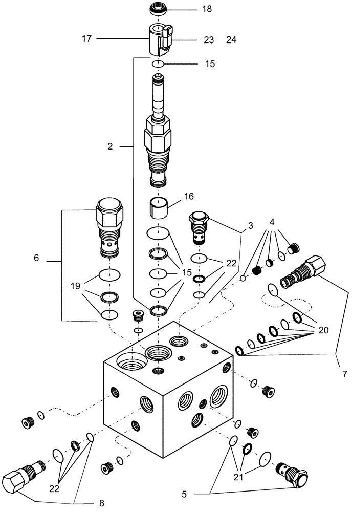 Схема запчастей Case IH 1250 - (35.138.18) - HYDRAULICS - BULK FILL - ASSEMBLY, VALVE 87438424 (35) - HYDRAULIC SYSTEMS