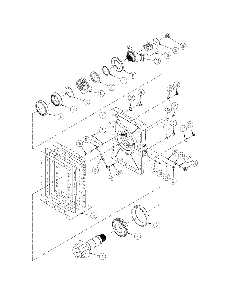 Схема запчастей Case IH STX450 - (06-67) - 400 SERIES AXLE ASSEMBLY - REAR COVER (06) - POWER TRAIN