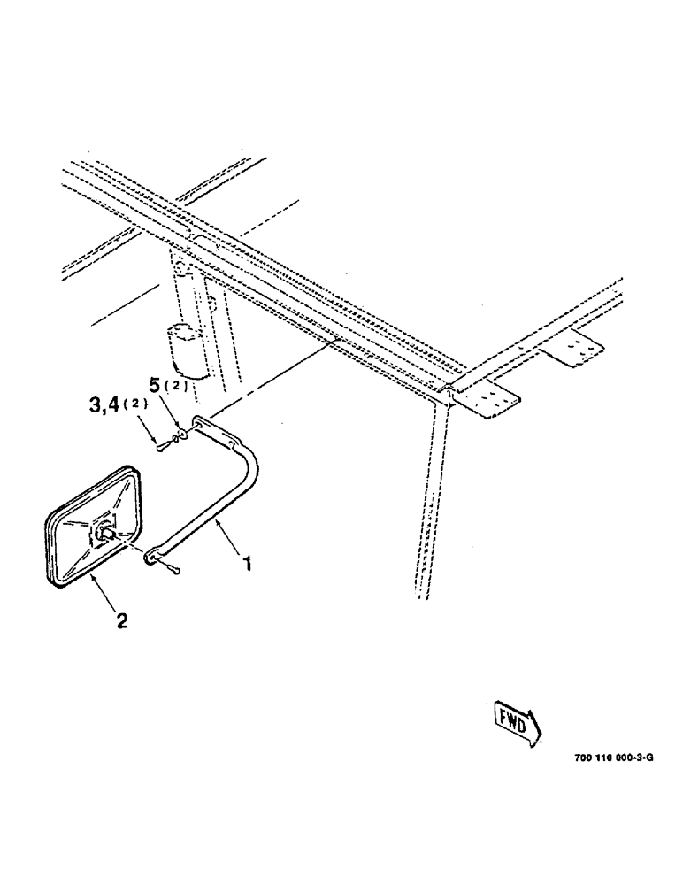 Схема запчастей Case IH 8825 - (07-42) - REAR VIEW MIRROR, RIGHT (09) - CHASSIS