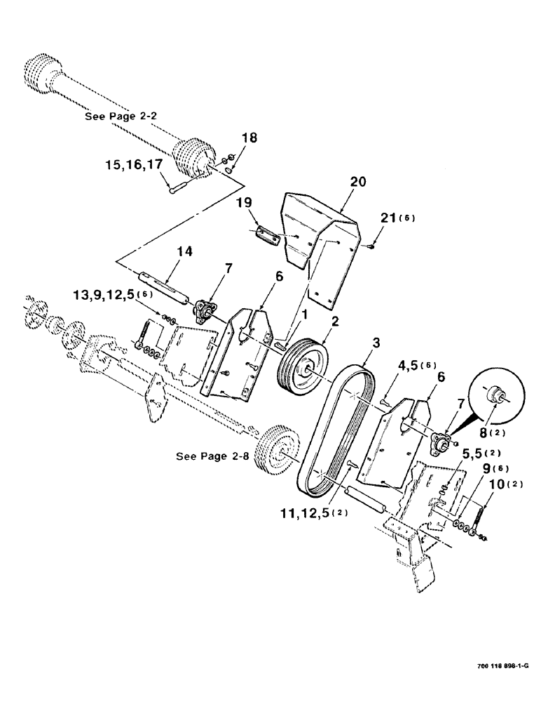 Схема запчастей Case IH 8820 - (2-04) - JACKSHAFT DRIVE ASSEMBLY, 14 FOOT (09) - CHASSIS