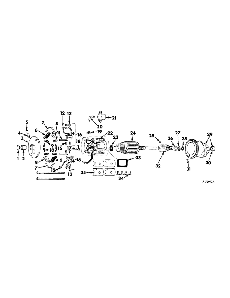 Схема запчастей Case IH 57 - (A-72) - CRANKING MOTOR, DELCO REMY, 12 VOLT 