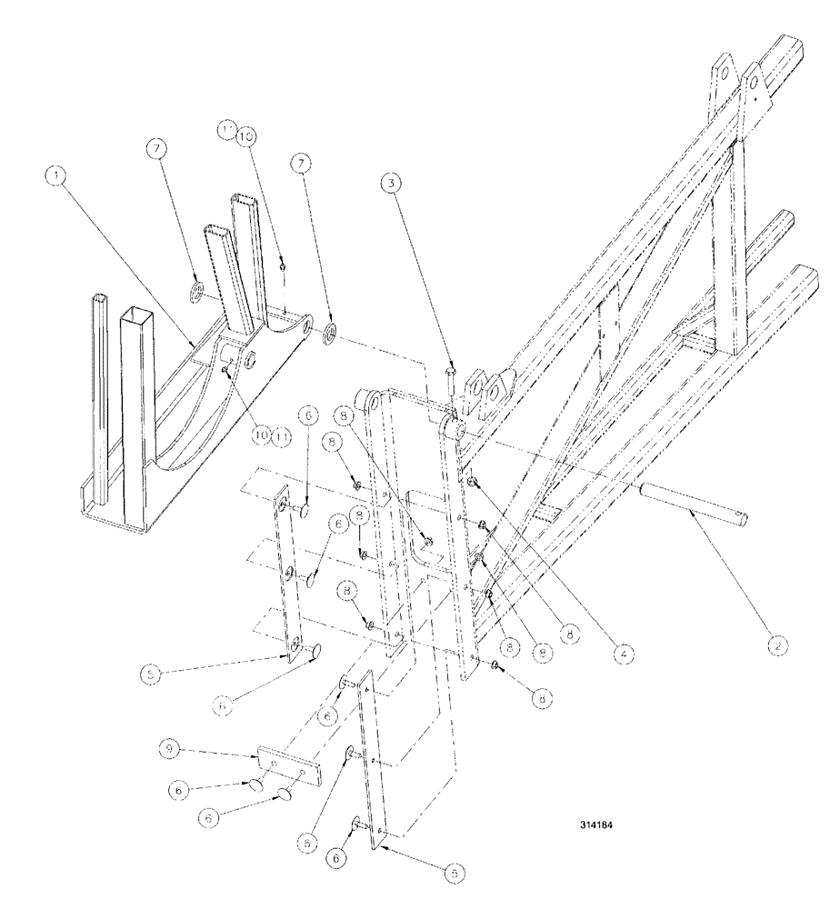 Схема запчастей Case IH SPX3200 - (08-016) - OUTER BOOM ASSEMBLY, LH - 80 (78) - SPRAYING