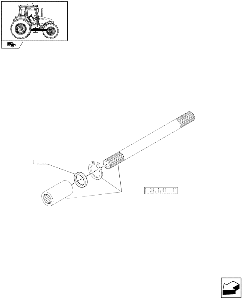 Схема запчастей Case IH FARMALL 60 - (1.38.5/01[03]) - 12X12 (40 KM/H) TRANSMISSION WITH VENTRAL BRAKE & LIMITED SLIP - SHIMS (VAR.335108-335115-743904-335324-743907) (04) - FRONT AXLE & STEERING