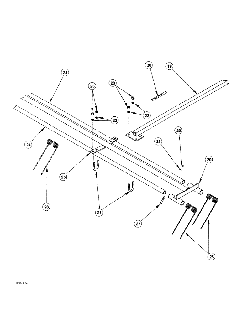 Схема запчастей Case IH 5400 - (9-104) - SPRING TOOTH HARROW ATTACHMENT (09) - CHASSIS