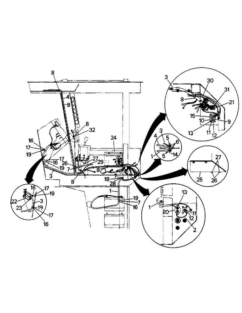 Схема запчастей Case IH STEIGER - (02-08) - DELUXE CAB WIRING, WITH ROPS POST GAUGES (06) - ELECTRICAL