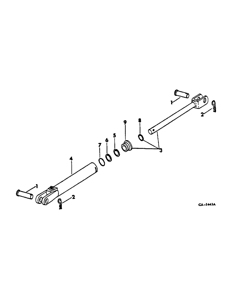 Схема запчастей Case IH 56-SERIES - (N-62) - HYDRAULIC CYLINDER, 2 X 8 IN. SINGLE ACTING 