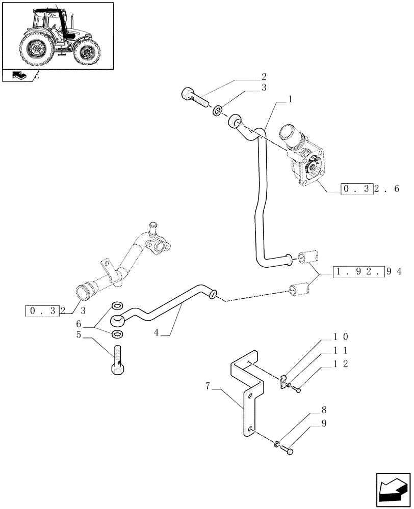 Схема запчастей Case IH FARMALL 80 - (1.92.94[03]) - CAB - HEATING SYSTEM - PIPES (10) - OPERATORS PLATFORM/CAB