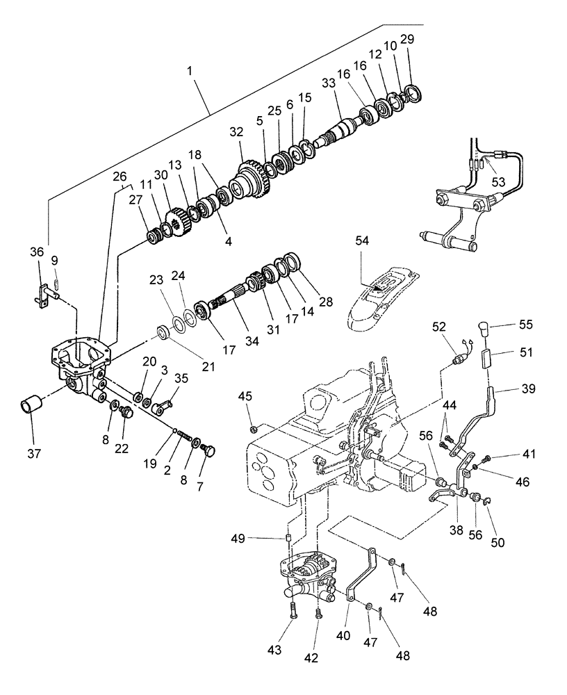 Схема запчастей Case IH DX23 - (03.11) - MID PTO KIT - W/9 X 3 - 718801076 (03) - TRANSMISSION