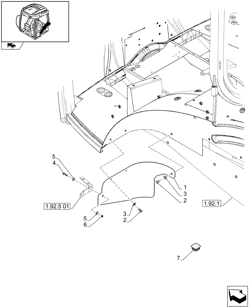 Схема запчастей Case IH MAXXUM 140 - (1.92.5[02]) - REAR FENDERS - MUDGUARD, LH (10) - OPERATORS PLATFORM/CAB