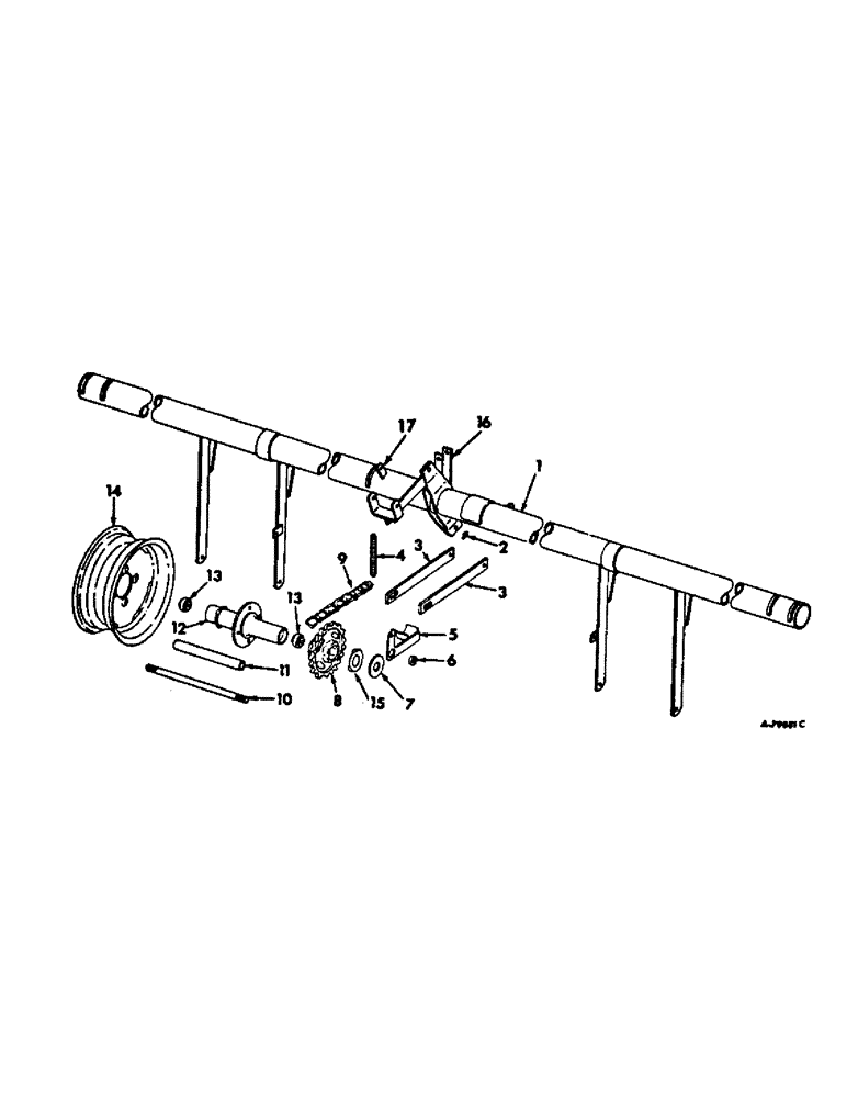 Схема запчастей Case IH 66-SERIES - (U-17) - FRAME AND WHEEL, FOR 4-ROW PLANTERS 