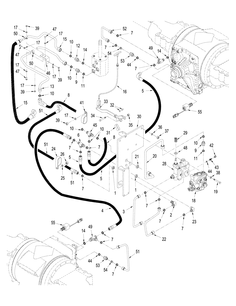 Схема запчастей Case IH STX430 - (07-04) - 450 SERIES AXLE - PARK BRAKE CIRCUIT, WITH DIFFERENTIAL LOCK (07) - BRAKES