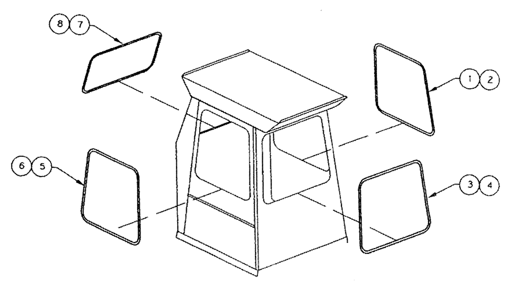 Схема запчастей Case IH TYLER - (01-002) - CAB-GLASS Cab Interior