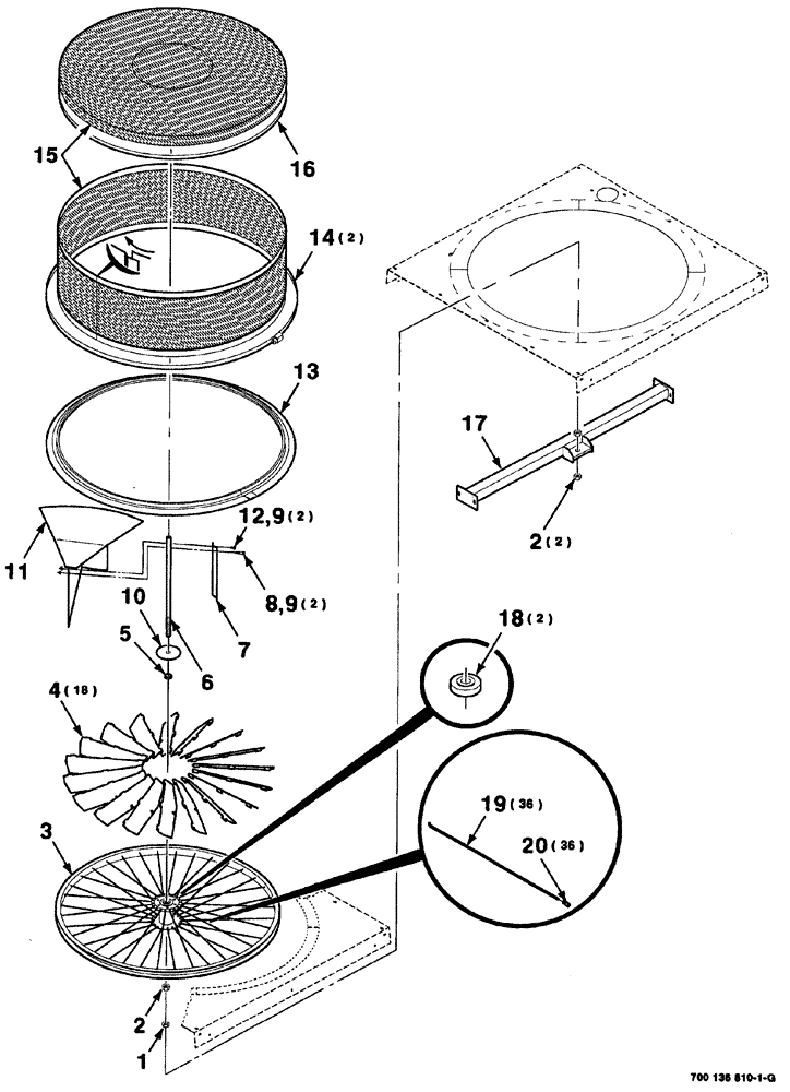 Схема запчастей Case IH 8880 - (07-068) - ROTARY SCREEN ASSEMBLY (8880) (90) - PLATFORM, CAB, BODYWORK AND DECALS