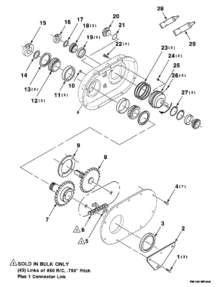 Схема запчастей Case IH 8830 - (2-04) - CHAIN BOX ASSEMBLY, 700124457 CHAIN BOX ASSEMBLY COMPLETE (58) - ATTACHMENTS/HEADERS