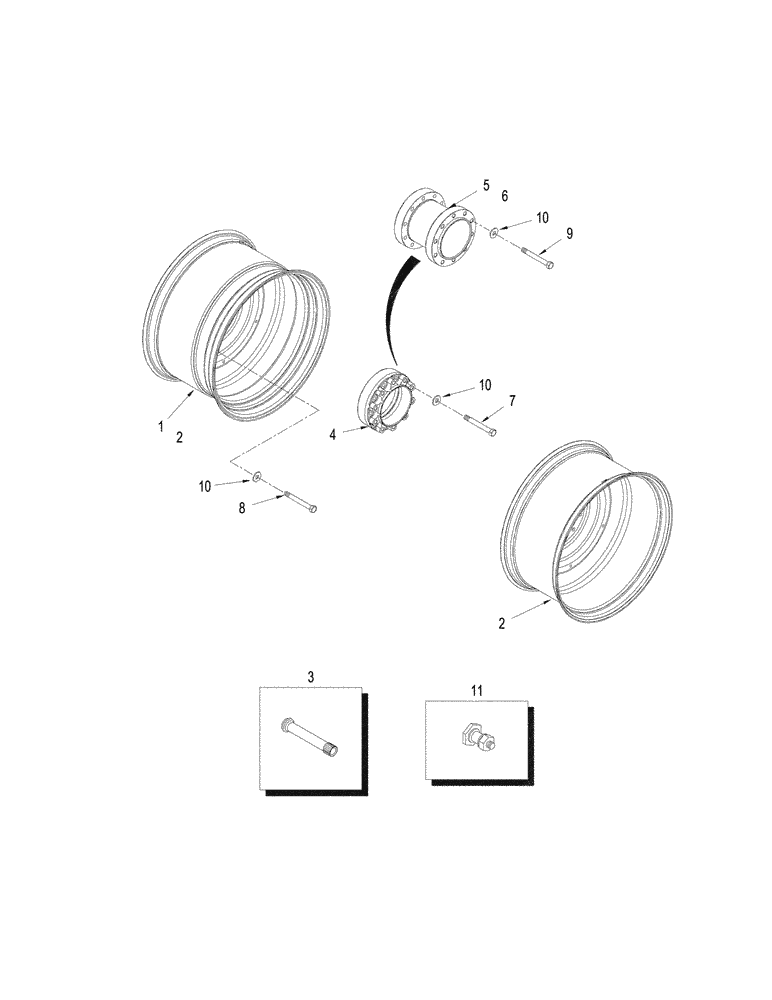 Схема запчастей Case IH STEIGER 335 - (06-06) - WHEELS SINGLE AND DUALS WITH SPACERS (06) - POWER TRAIN