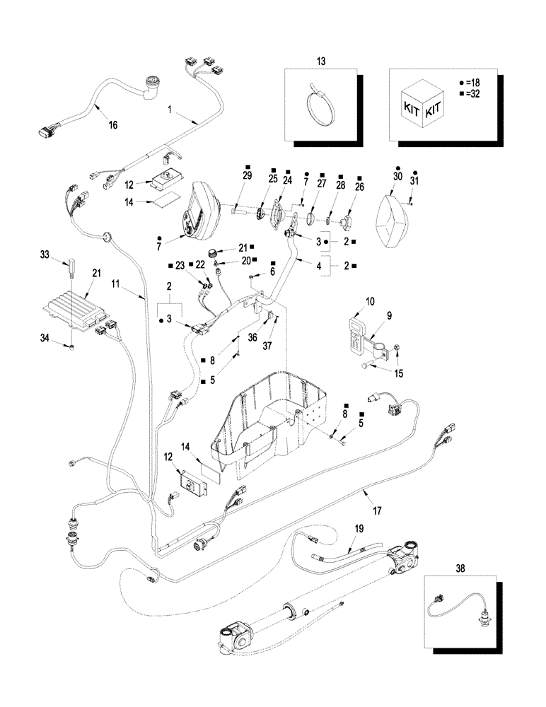 Схема запчастей Case IH STX480 - (04-34) - ACCUGUIDE - AFS 200 PRO MOUNTING & RELATED PARTS (04) - ELECTRICAL SYSTEMS