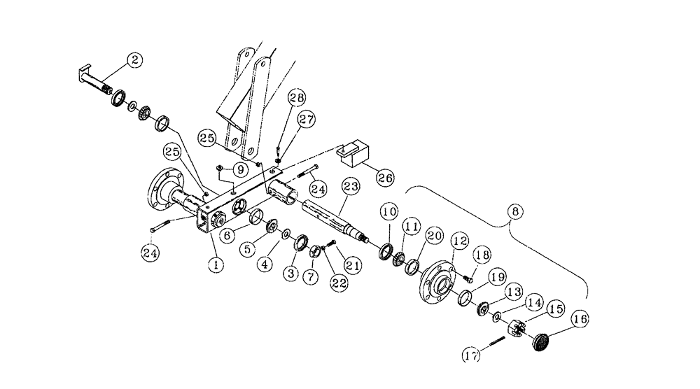 Схема запчастей Case IH TIGERMATE II - (44.100.04) - DOUBLE FOLD WALKING AXLE 38-1/2 - 60-1/2 2005 AND PRIOR UNITS (44) - WHEELS