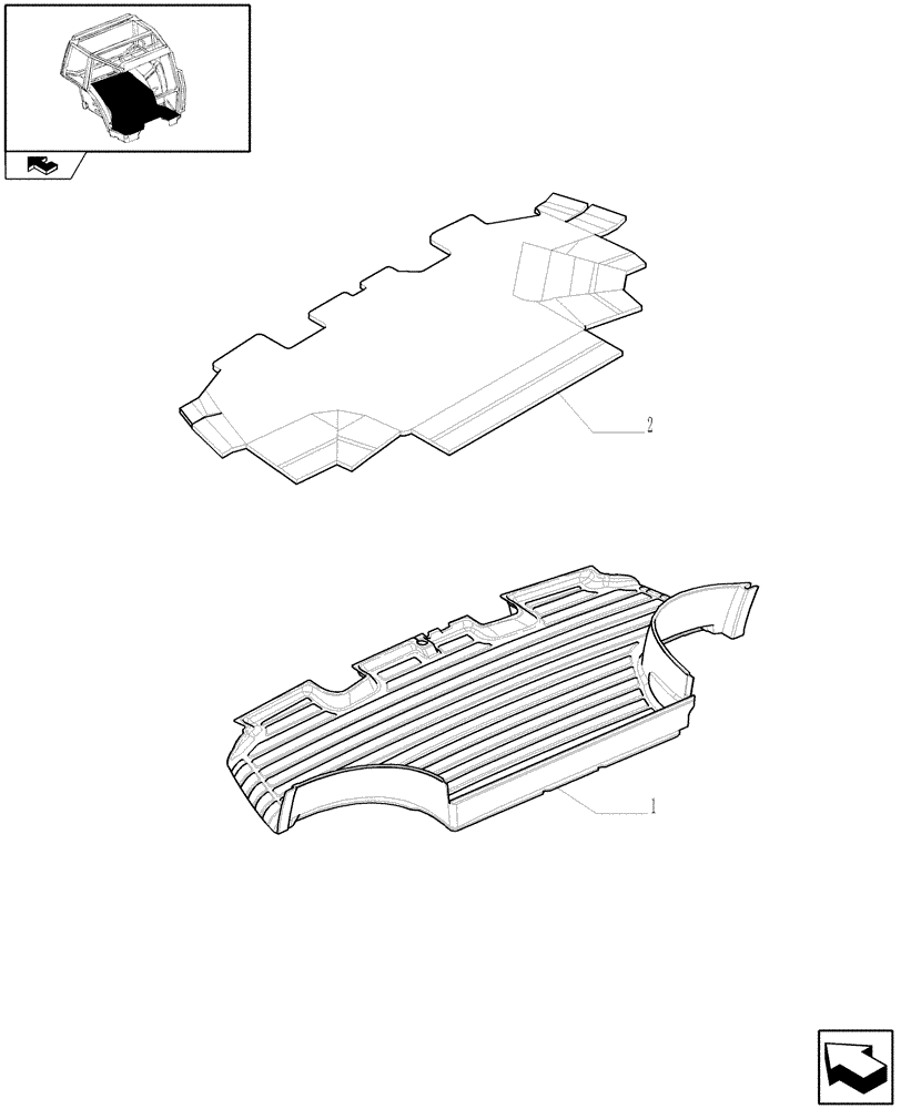 Схема запчастей Case IH PUMA 140 - (1.93.2[01]) - FRONT MAT (10) - OPERATORS PLATFORM/CAB