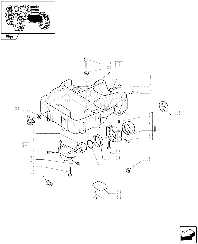 Схема запчастей Case IH FARMALL 95C - (1.21.1) - SUPPORT (03) - TRANSMISSION