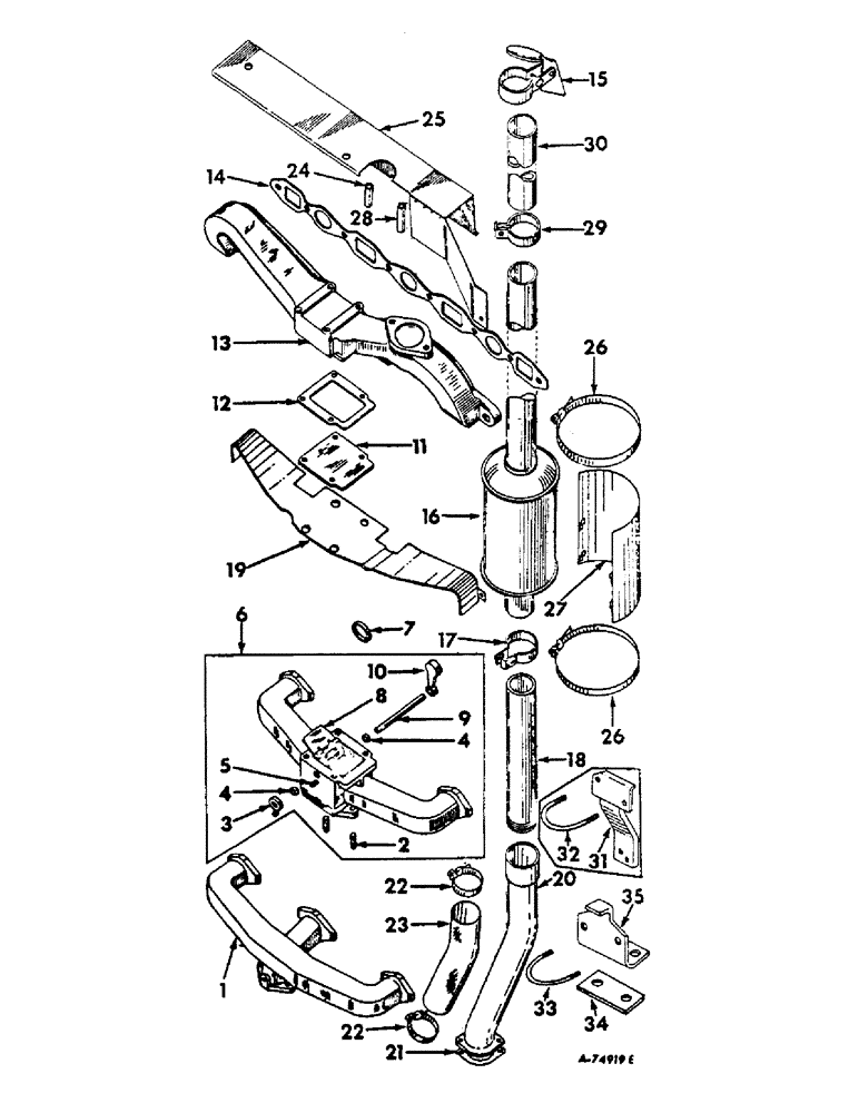 Схема запчастей Case IH 806 - (C-11) - CARBURETED ENGINE, INTAKE MANIFOLD AND EXHAUST SYSTEM (01) - ENGINE