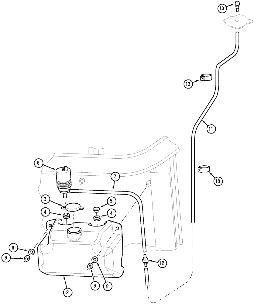 Схема запчастей Case IH MX150 - (04-28) - WINDSCREEN WASHER (55) - ELECTRICAL SYSTEMS