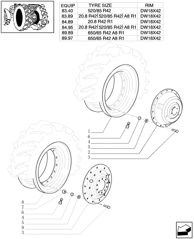 Схема запчастей Case IH MXM175 - (83.00[12]) - DRIVE WHEELS (11) - WHEELS/TRACKS