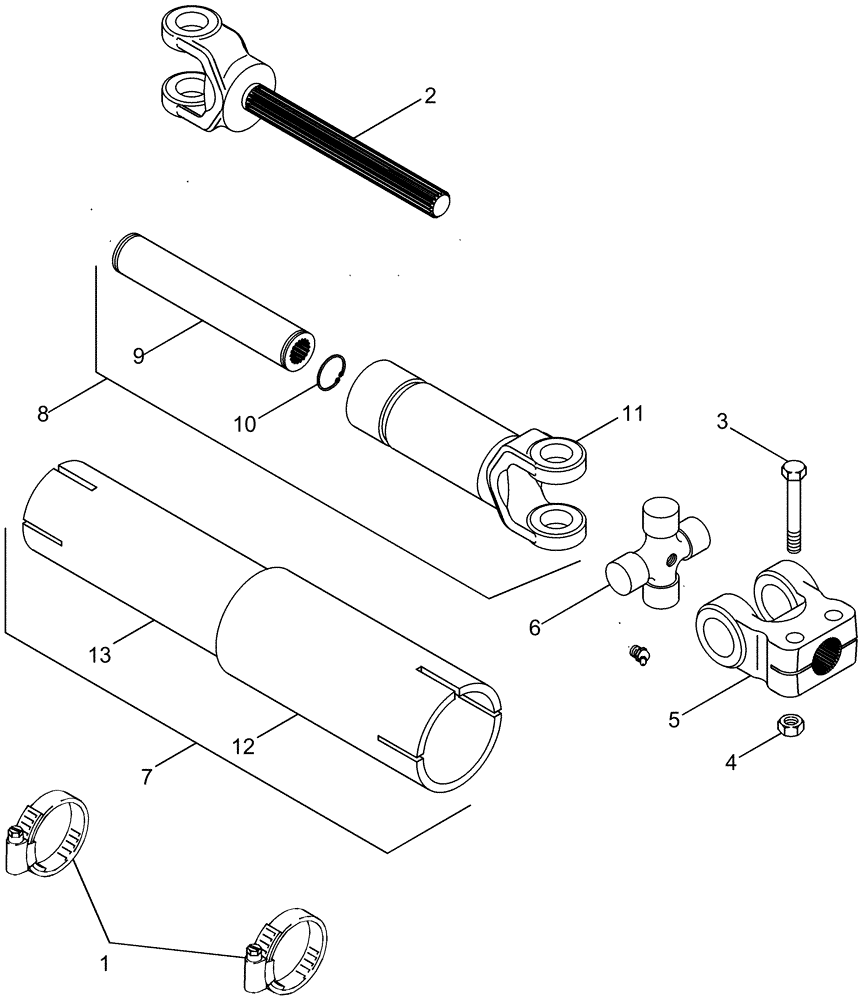 Схема запчастей Case IH 625 - (60.600.08) - DRIVE SHAFT - CROSS DRUM - 6 ROW NARROW - OPTIONAL (60) - PRODUCT FEEDING