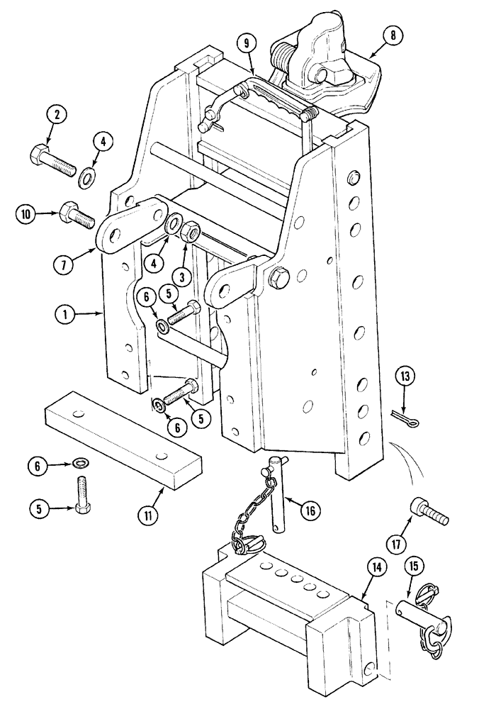 Схема запчастей Case IH C80 - (09-27) - TRAILER HITCH - AUTOMATIC (09) - CHASSIS/ATTACHMENTS