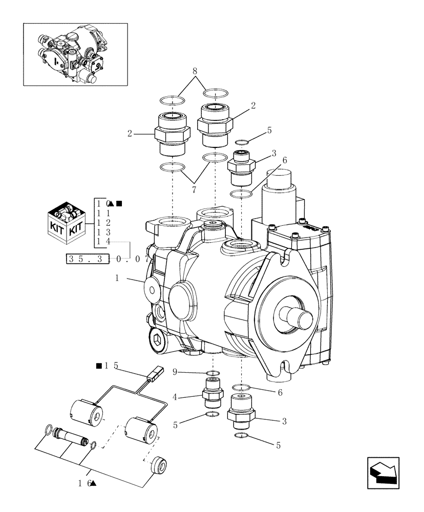 Схема запчастей Case IH 7010 - (35.220.04[01]) - PUMP, HYD. FEEDER - FROM PIN HAJ202001 - 7010/8010 (35) - HYDRAULIC SYSTEMS